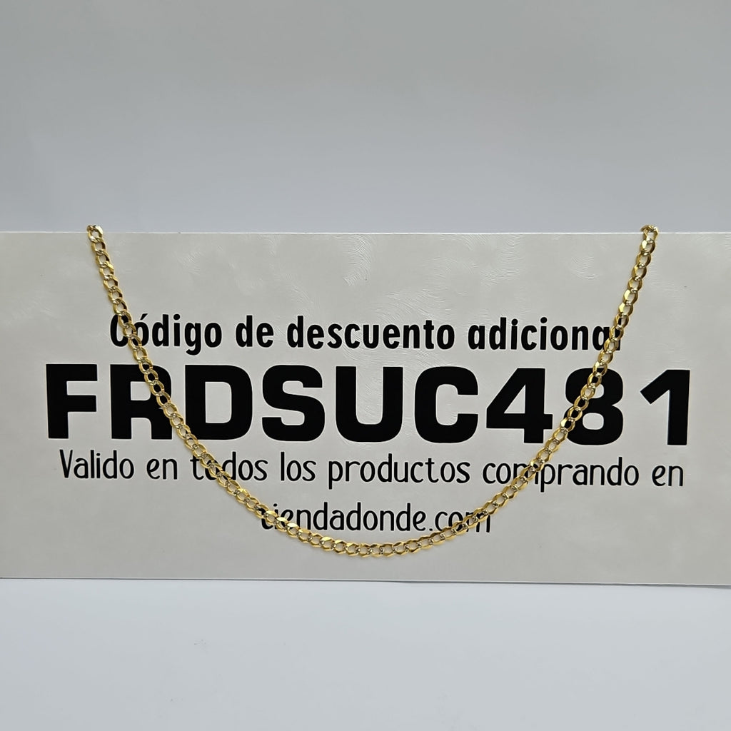 CADENAS BARBADA DIAMANTADA ORO 14K 55 CM 8.8 GR (NUEVO)