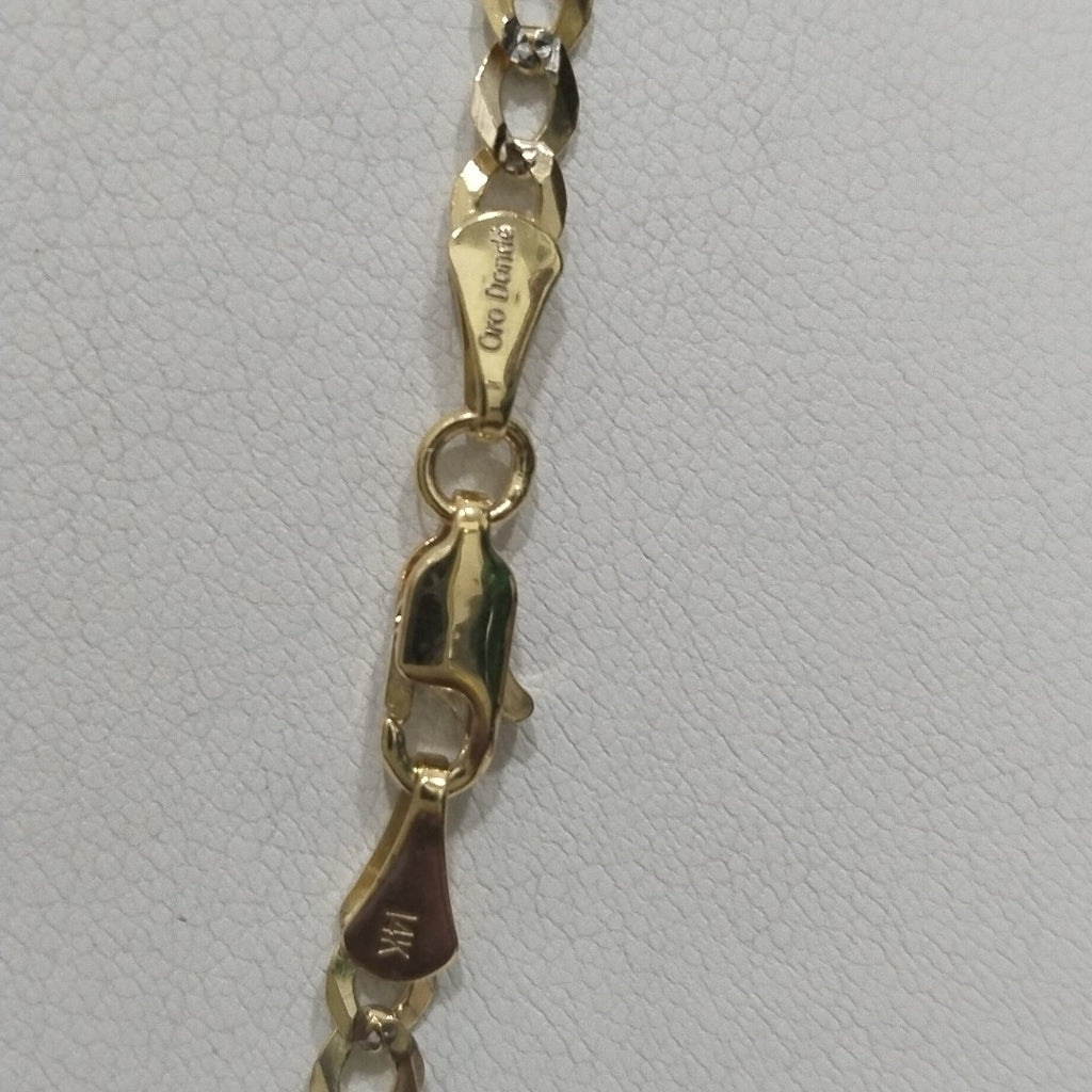 CADENAS BARBADA DIAMANTADA ORO 14K 55 CM 8.9 GR (NUEVO)