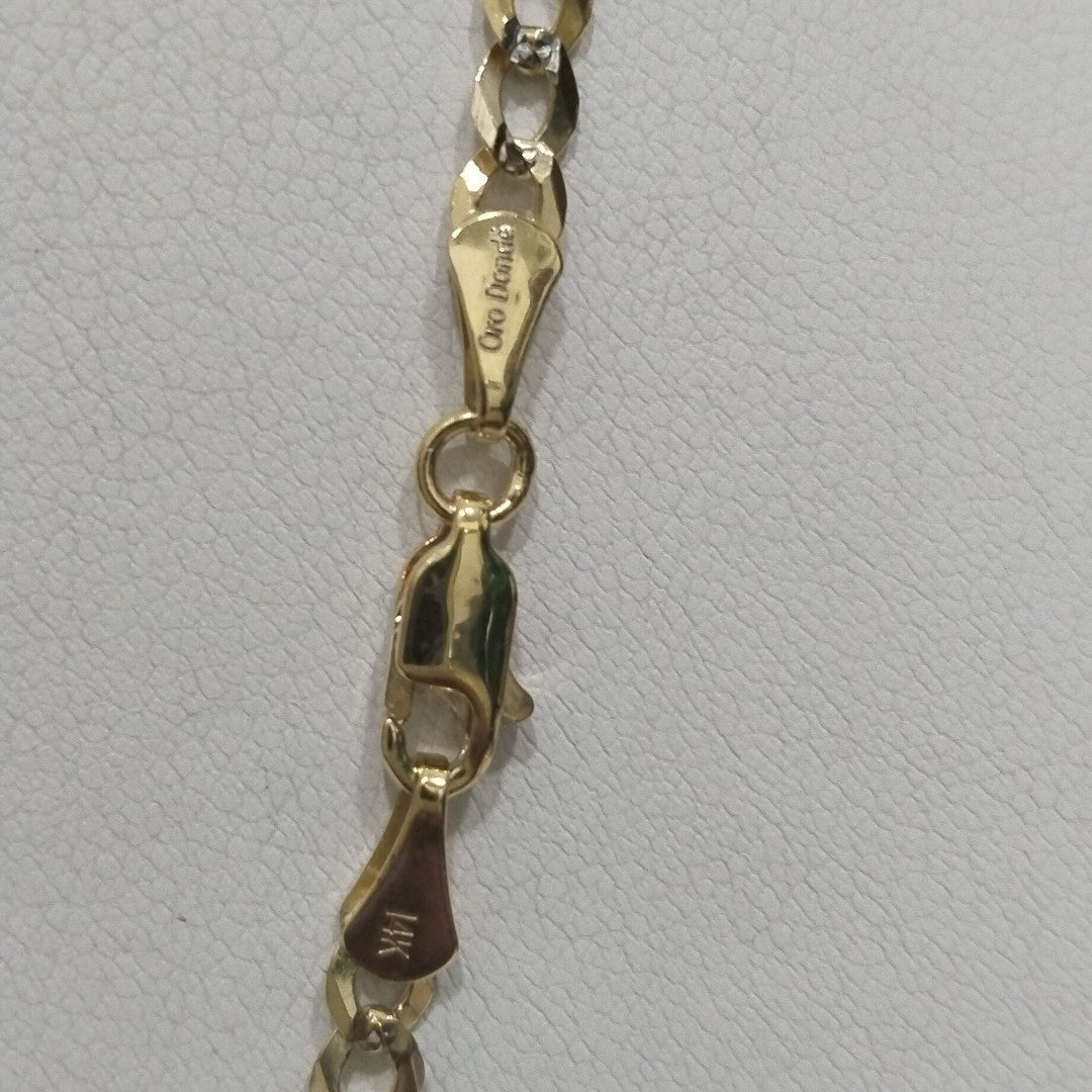 CADENAS BARBADA DIAMANTADA ORO 14K 55 CM 8.9 GR (NUEVO)