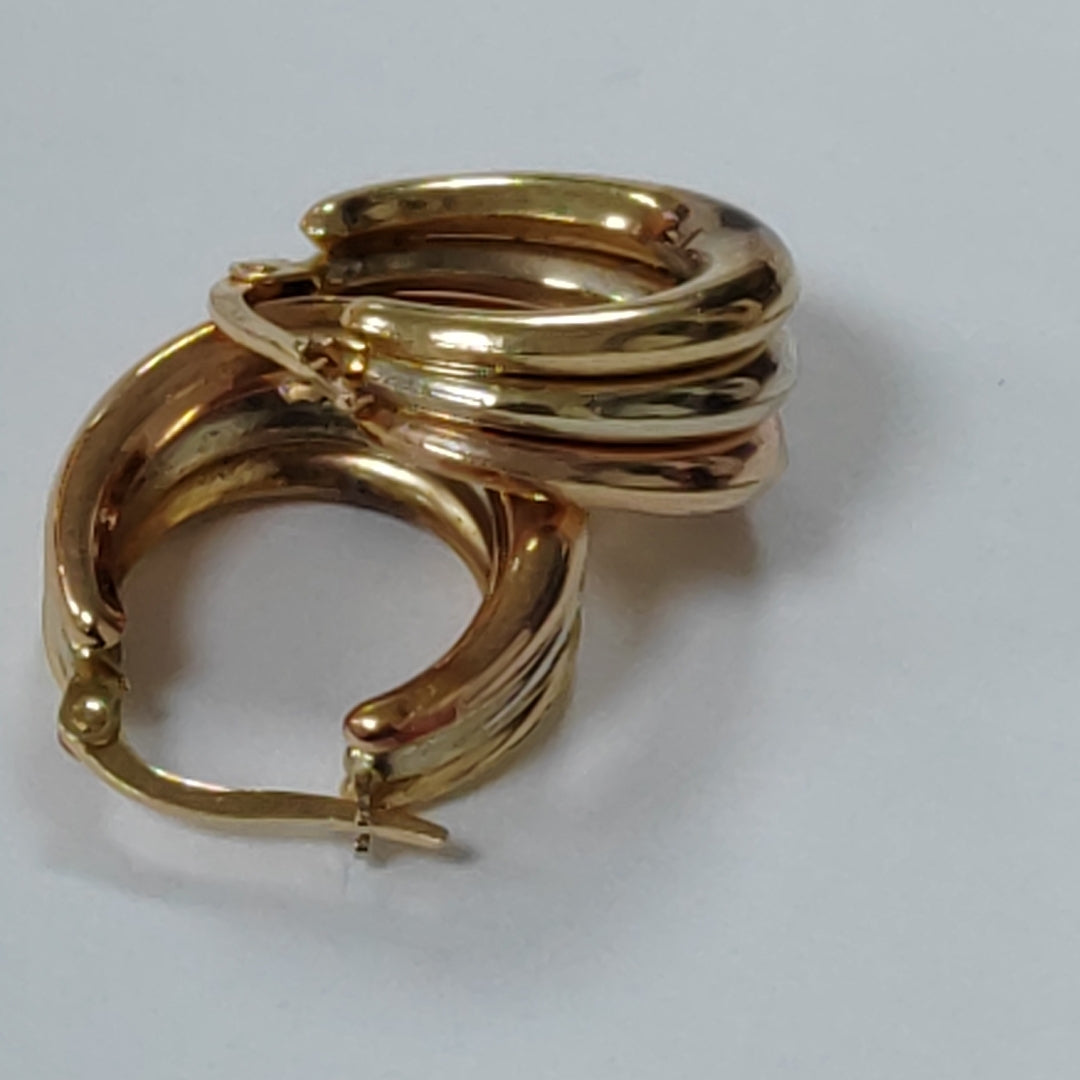 ARRACADAS PAR ORO COMBINADO 14 K 3,60 GRMS (SEMINUEVO)