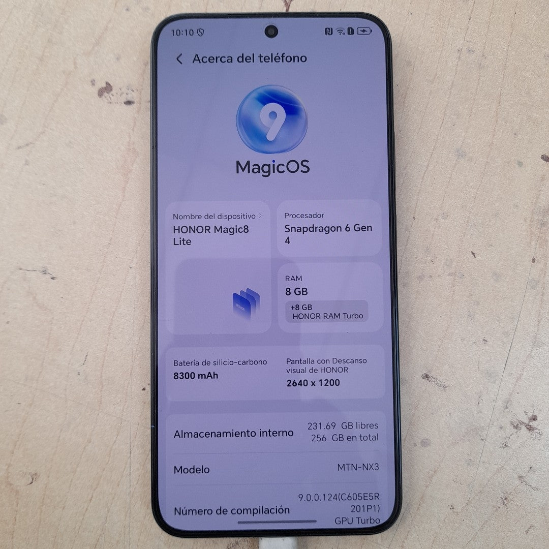 CELULAR HONOR MAGIC 8 LITE MTN-NX3 (2025) 256 GB 8 GB RAM (SEMINUEVO)