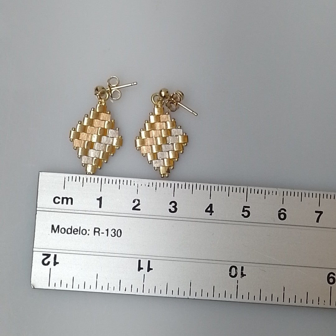 BROQUELES PAR ORO, ORO COMBINADO 14 K 3.8 GRMS (SEMINUEVO)