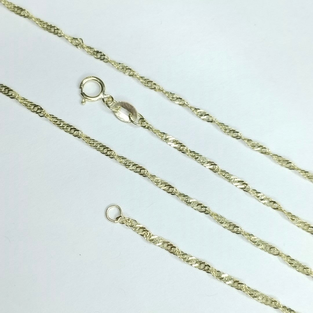 CADENAS TEJIDO MEDIO TORZAL ORO 10K 55 CM 2.5 GR (NUEVO)