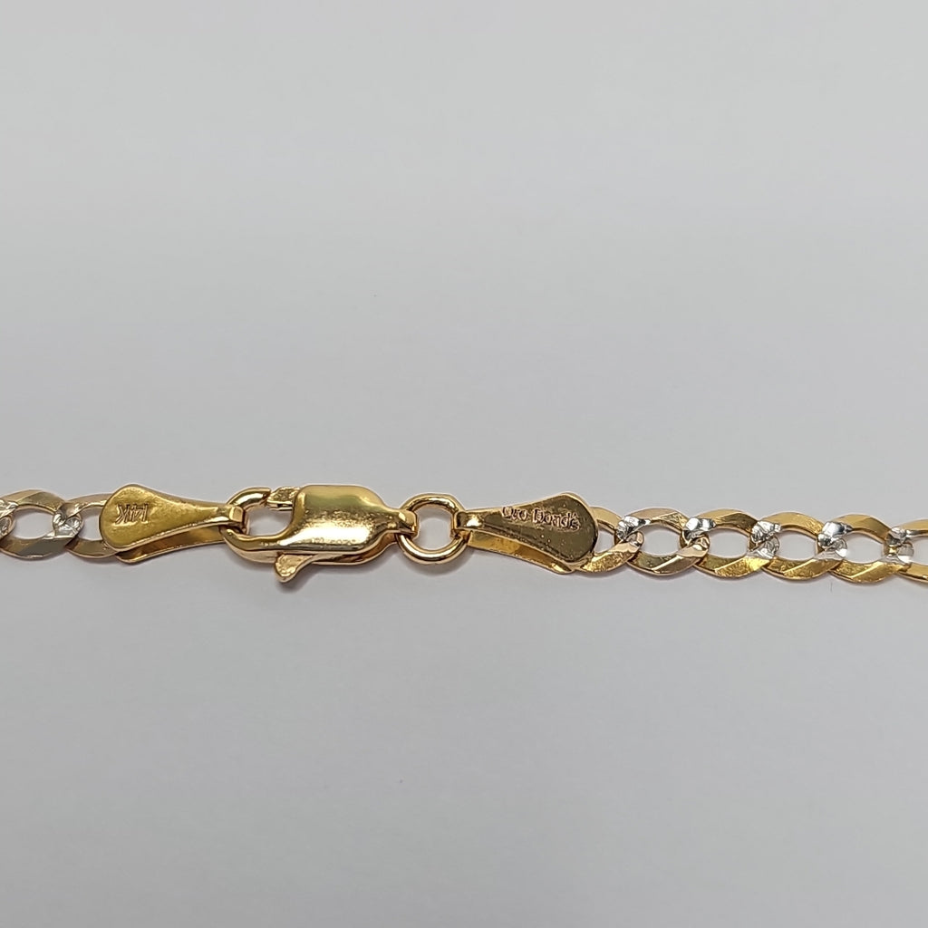CADENAS BARBADA DIAMANTADA ORO 14K 55 CM 8.9 GR (NUEVO)