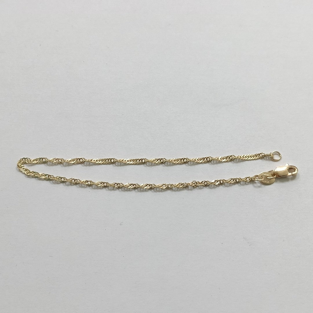 PULSERAS TEJIDO MEDIO TZL ORO 14K 18 CM 1.3 GR (NUEVO)