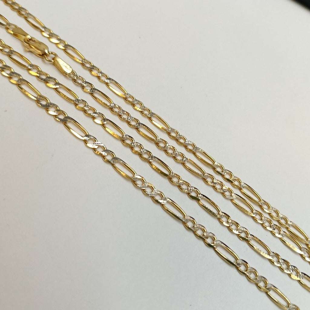 CADENAS TEJIDO 3X1 DIAMANTADO ORO 10K 60 CM 6.9 GR (NUEVO)