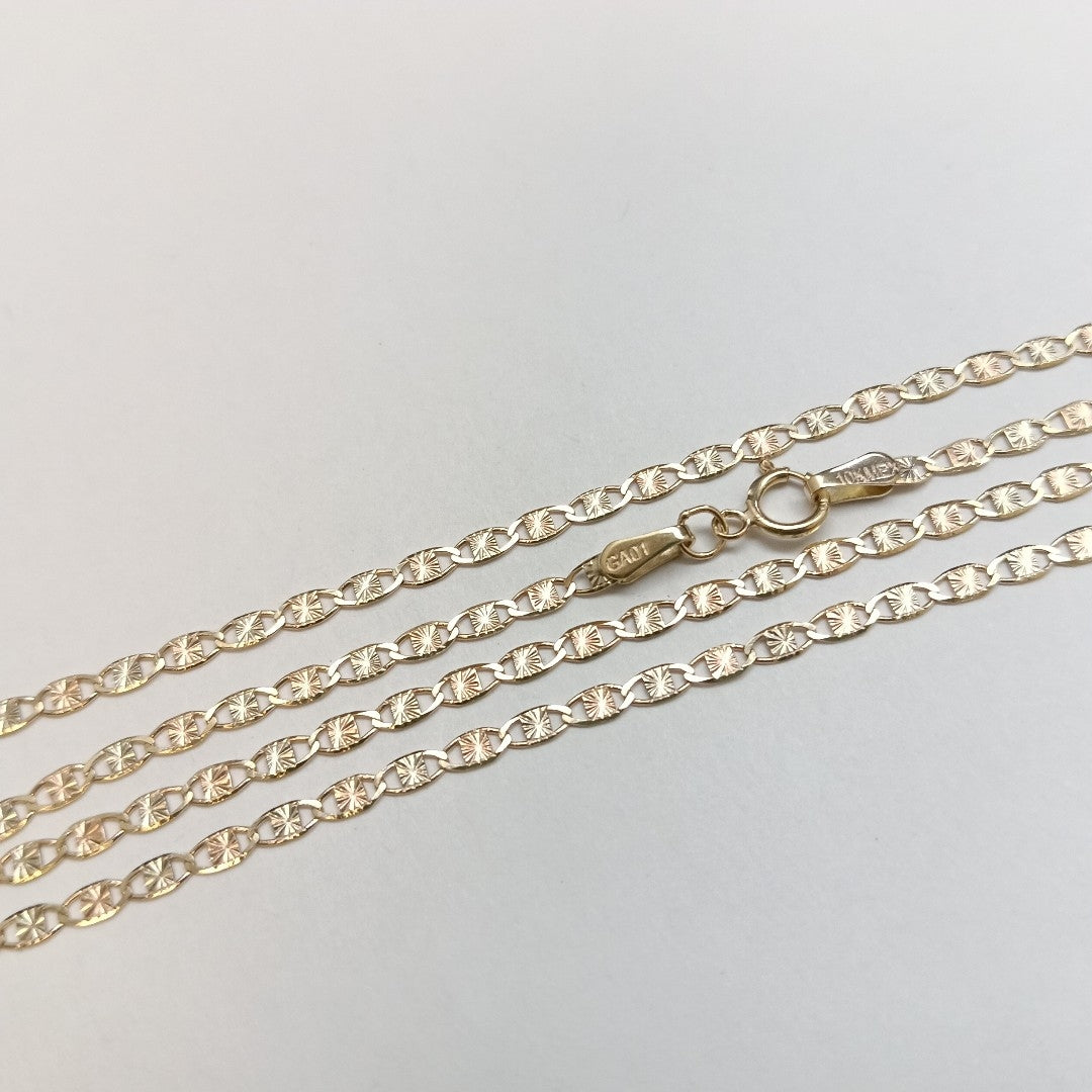 CADENAS TEJIDO GUCHI ORO 10K 55 CM 3 GR (NUEVO)