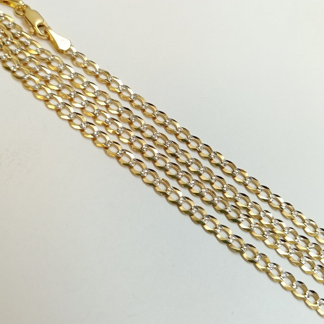 CADENAS BARBADA DIAMANTADA ORO 14K 60 CM 9.5 GR (NUEVO)