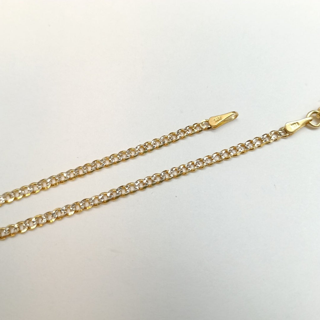 PULSERAS BARBADA DIAMANTADA ORO 14K 18 CM 2.4 GR (NUEVO)