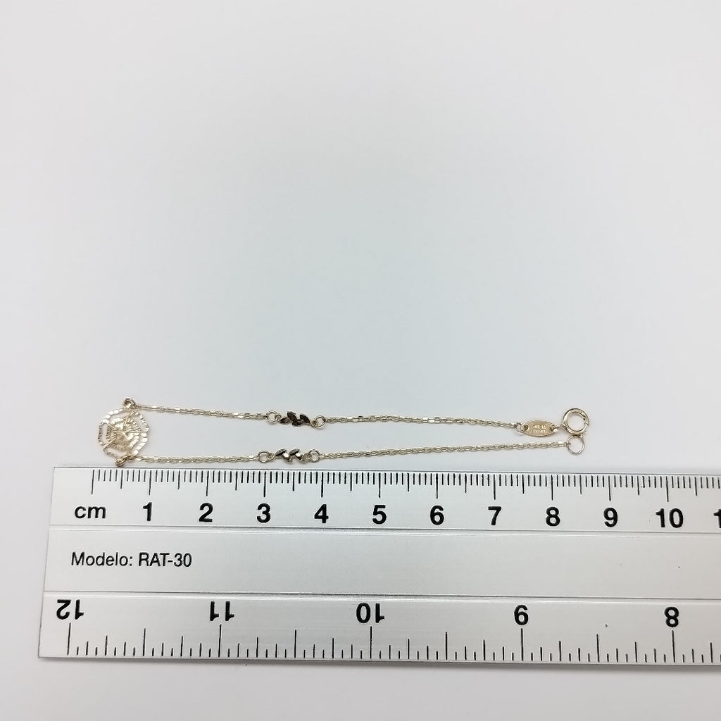PULSERAS TEJIDO ESPECIAL C/DIJE ORO 10K 18 CM 0.8 GR (NUEVO)