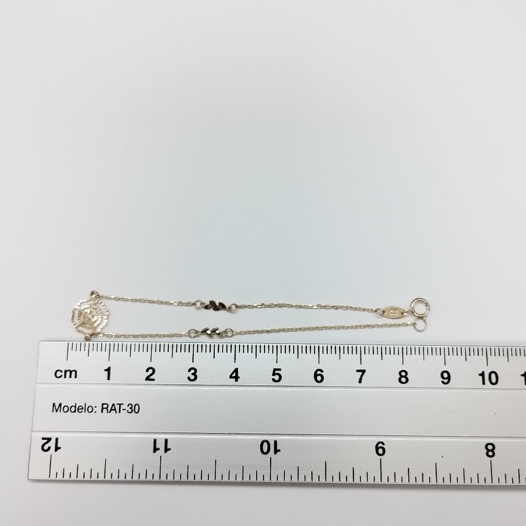 PULSERAS TEJIDO ESPECIAL C/DIJE ORO 10K 18 CM 0.8 GR (NUEVO)