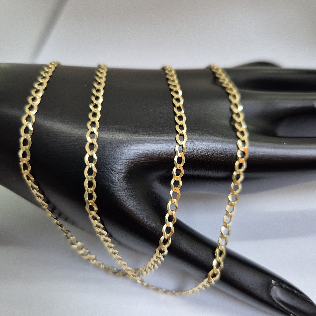 CADENAS TEJIDO BARBADA ORO 14K 60 CM 5.4 GR (NUEVO)