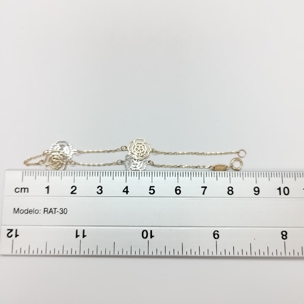 PULSERAS TEJIDO ESPECIAL C/DIJE ORO 10K 18 CM 1.3 GR (NUEVO)