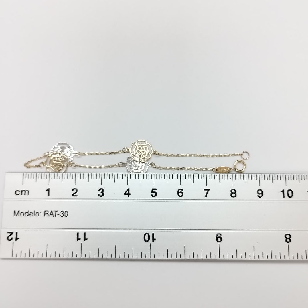 PULSERAS TEJIDO ESPECIAL C/DIJE ORO 10K 18 CM 1.3 GR (NUEVO)