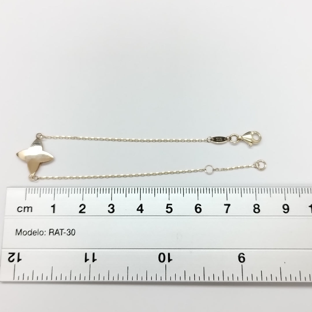 PULSERAS TEJIDO ESPECIAL C/DIJE ORO 10K 18 CM 1.3 GR (NUEVO)