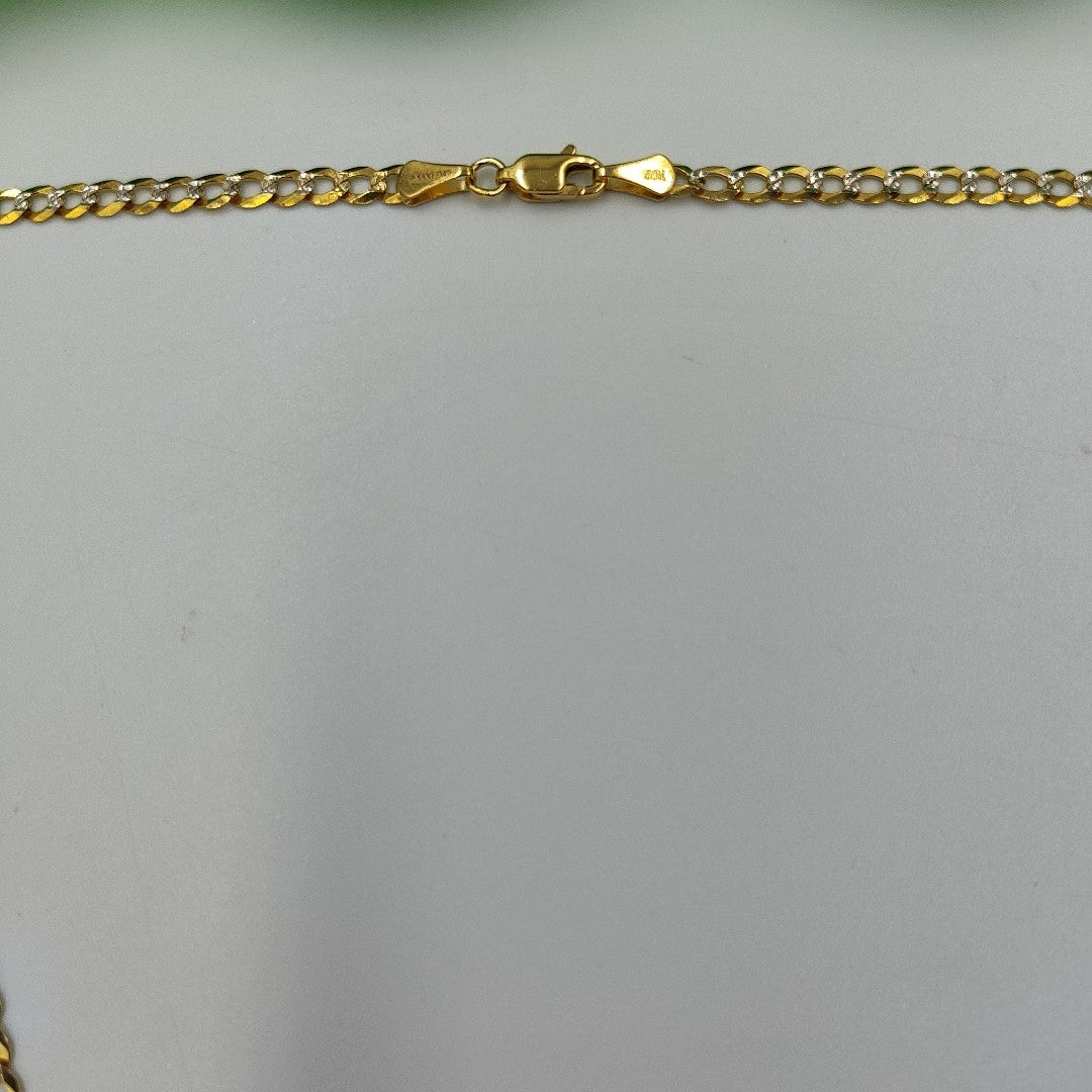 CADENAS BARBADA DIAMANTADA ORO 14K 60 CM 9.5 GR (NUEVO)