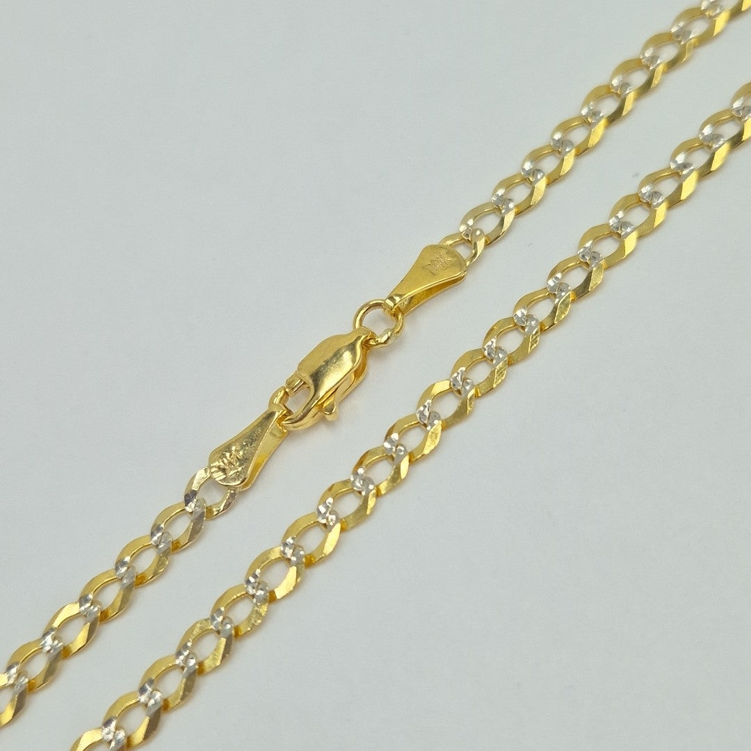 CADENAS BARBADA DIAMANTADA ORO 14K 60 CM 9.4 GR (NUEVO)