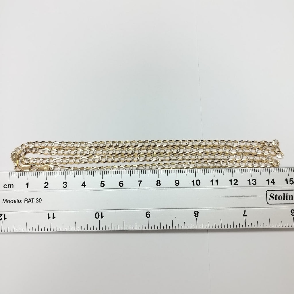 CADENAS BARBADA DIAMANTADA ORO 14K 60 CM 9.5 GR (NUEVO)