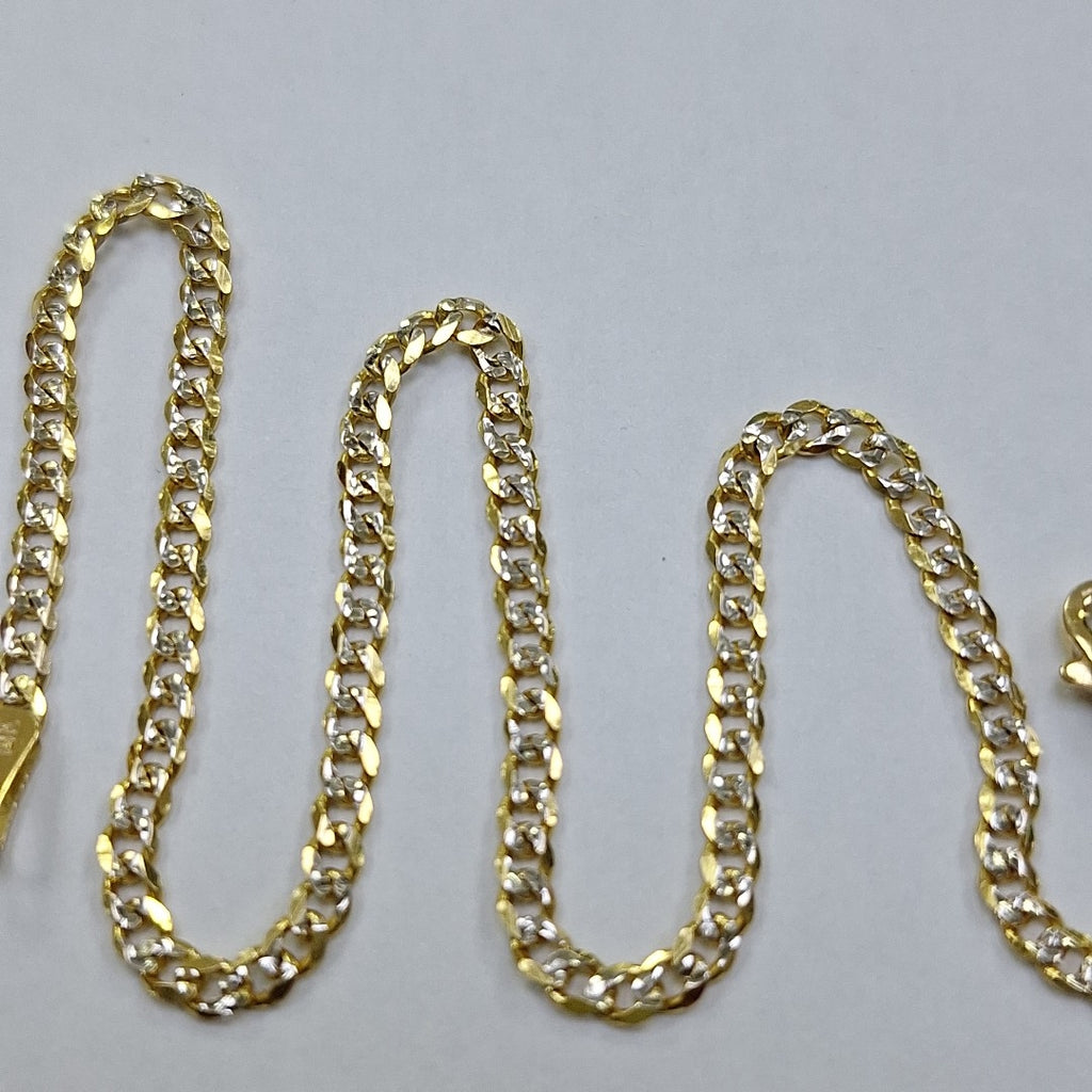 PULSERAS BARBADA DIAMANTADA ORO 14K 18 CM 2.4 GR (NUEVO)