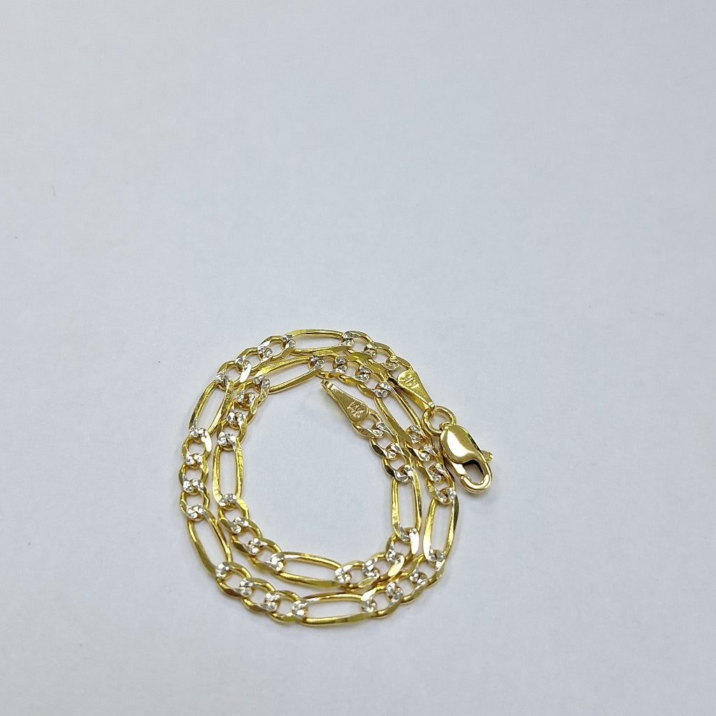 PULSERAS 3X1 DIAMANTADA ORO 14K 18 CM 3 GR (NUEVO)