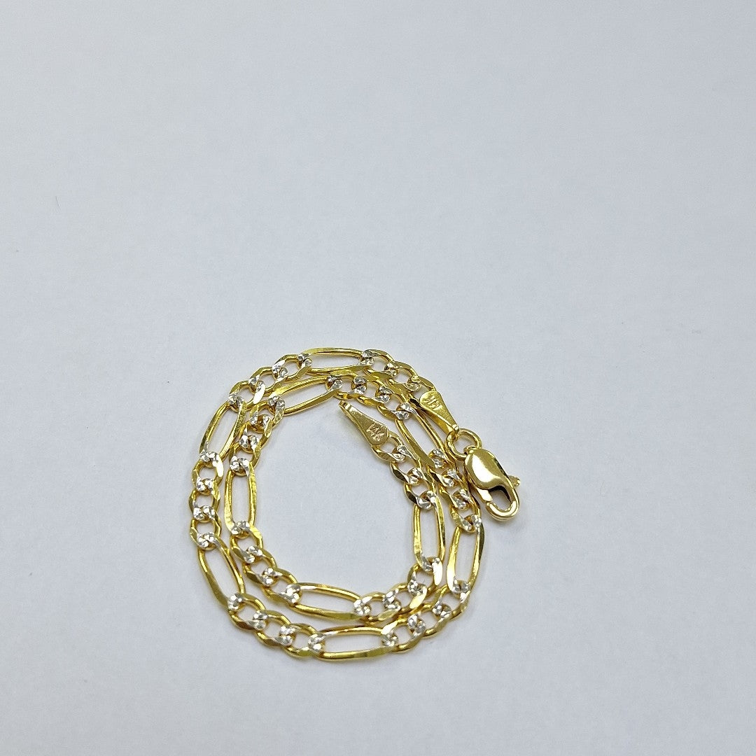 PULSERAS 3X1 DIAMANTADA ORO 14K 18 CM 3 GR (NUEVO)