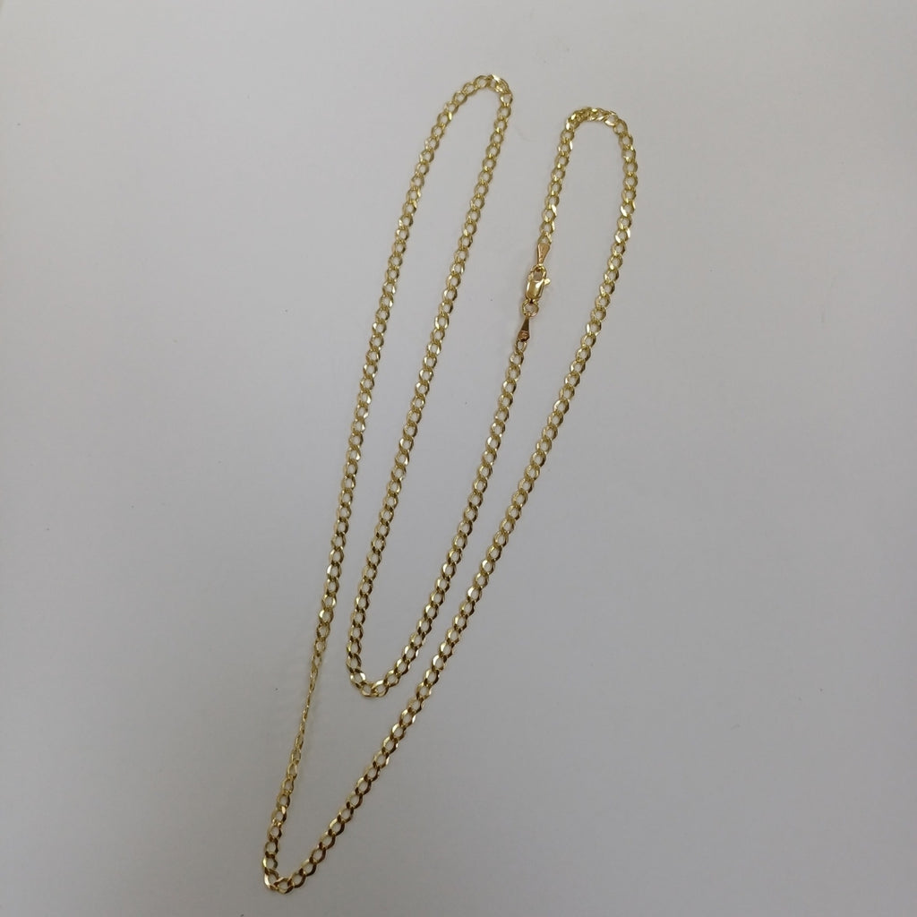 CADENAS TEJIDO BARBADA ORO 14K 60 CM 5.4 GR (NUEVO)