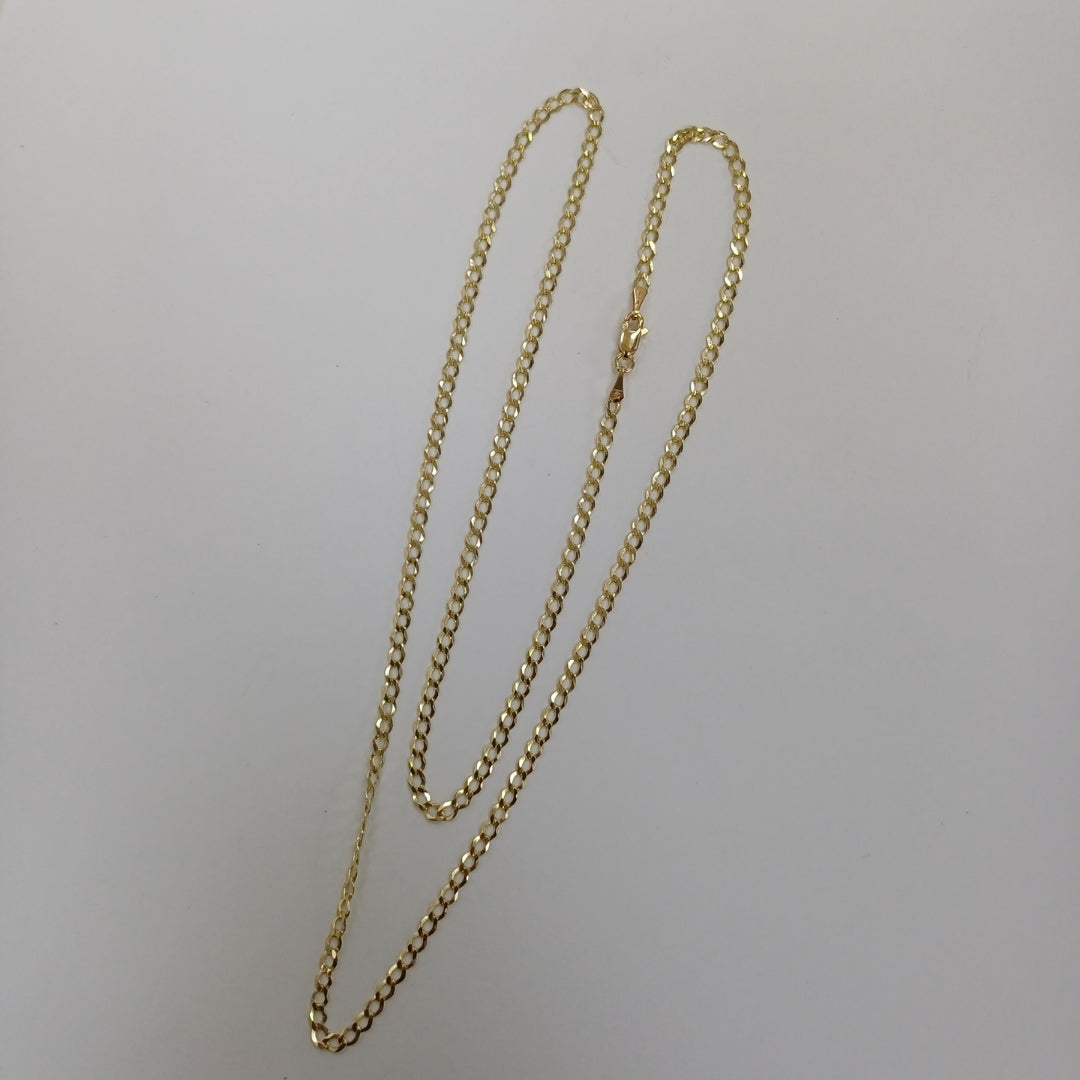 CADENAS TEJIDO BARBADA ORO 14K 60 CM 5.4 GR (NUEVO)