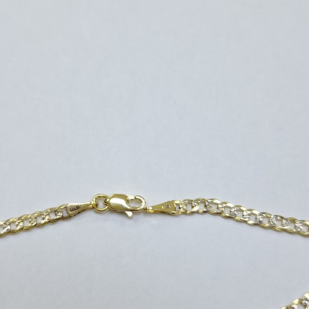PULSERAS TEJIDO BARBADA DIAMANTADA ORO 14K 18 CM 3.2 GR (NUEVO)