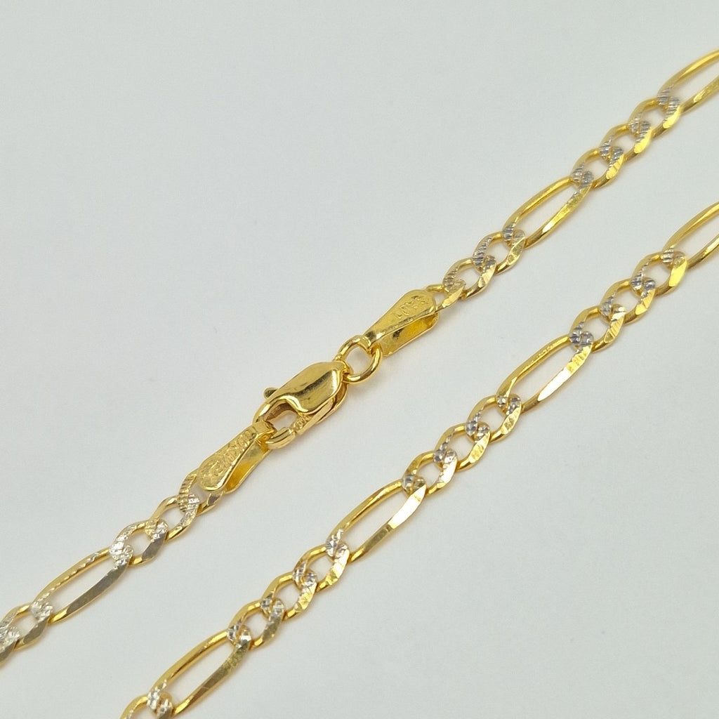 CADENAS TEJIDO 3X1 DIAMANTADO ORO 10K 60 CM 6.5 GR (NUEVO)