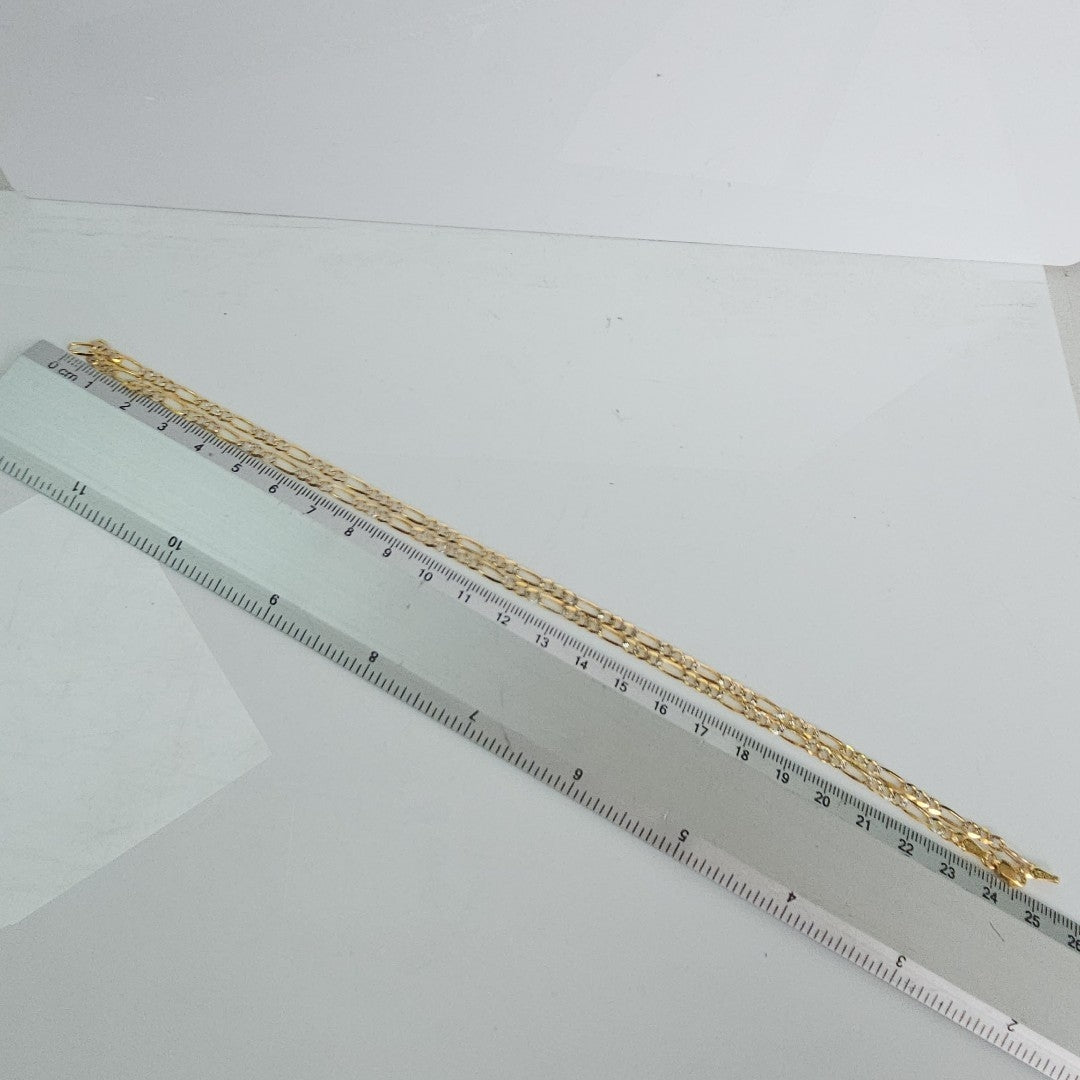 CADENAS TEJIDO 3X1 DIAMANTADO ORO 10K 50 CM 5.6 GR (NUEVO)