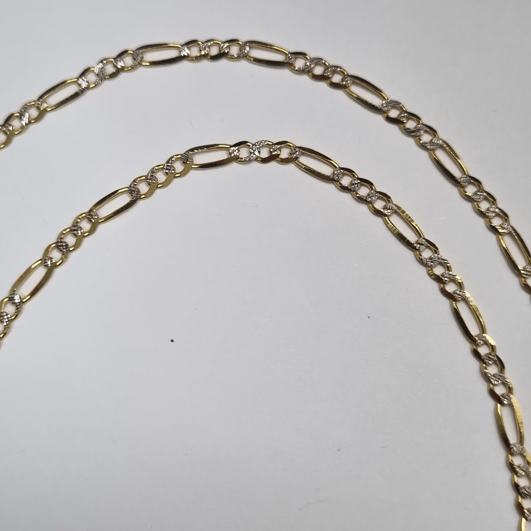 CADENAS TEJIDO 3X1 DIAMANTADO ORO 10K 55 CM 6.4 GR (NUEVO)