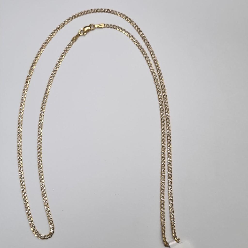 CADENAS BARBADA DIAMANTADA ORO 14K 60 CM 6.1 GR (NUEVO)
