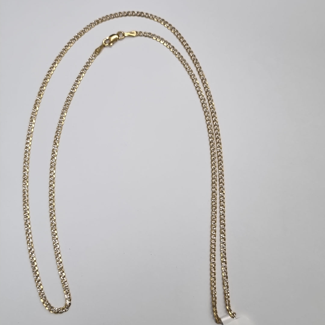 CADENAS BARBADA DIAMANTADA ORO 14K 60 CM 6.1 GR (NUEVO)