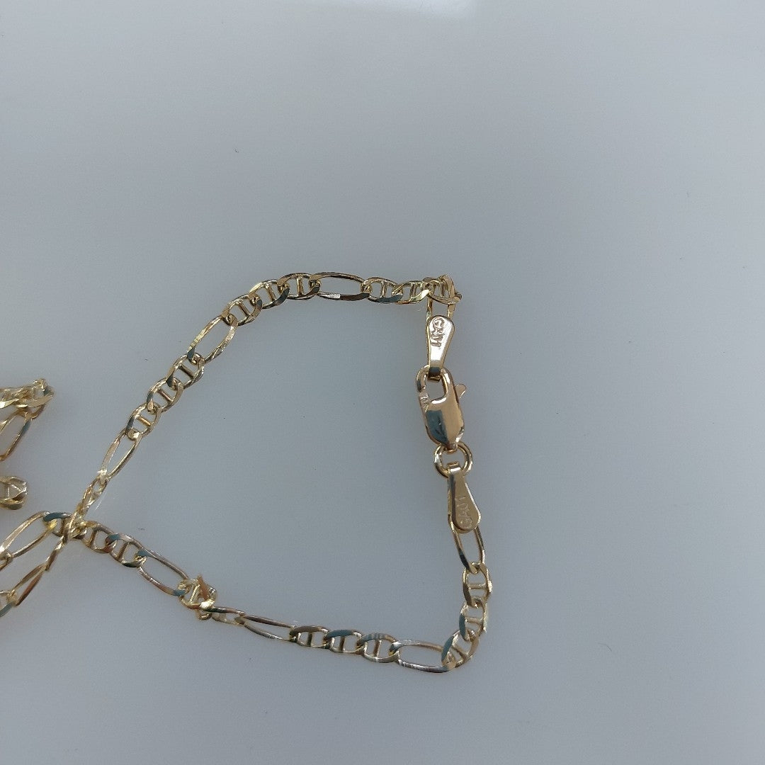 CADENAS TEJIDO FIGARO GUCHI ORO 10K 55 CM 5 GR (NUEVO)
