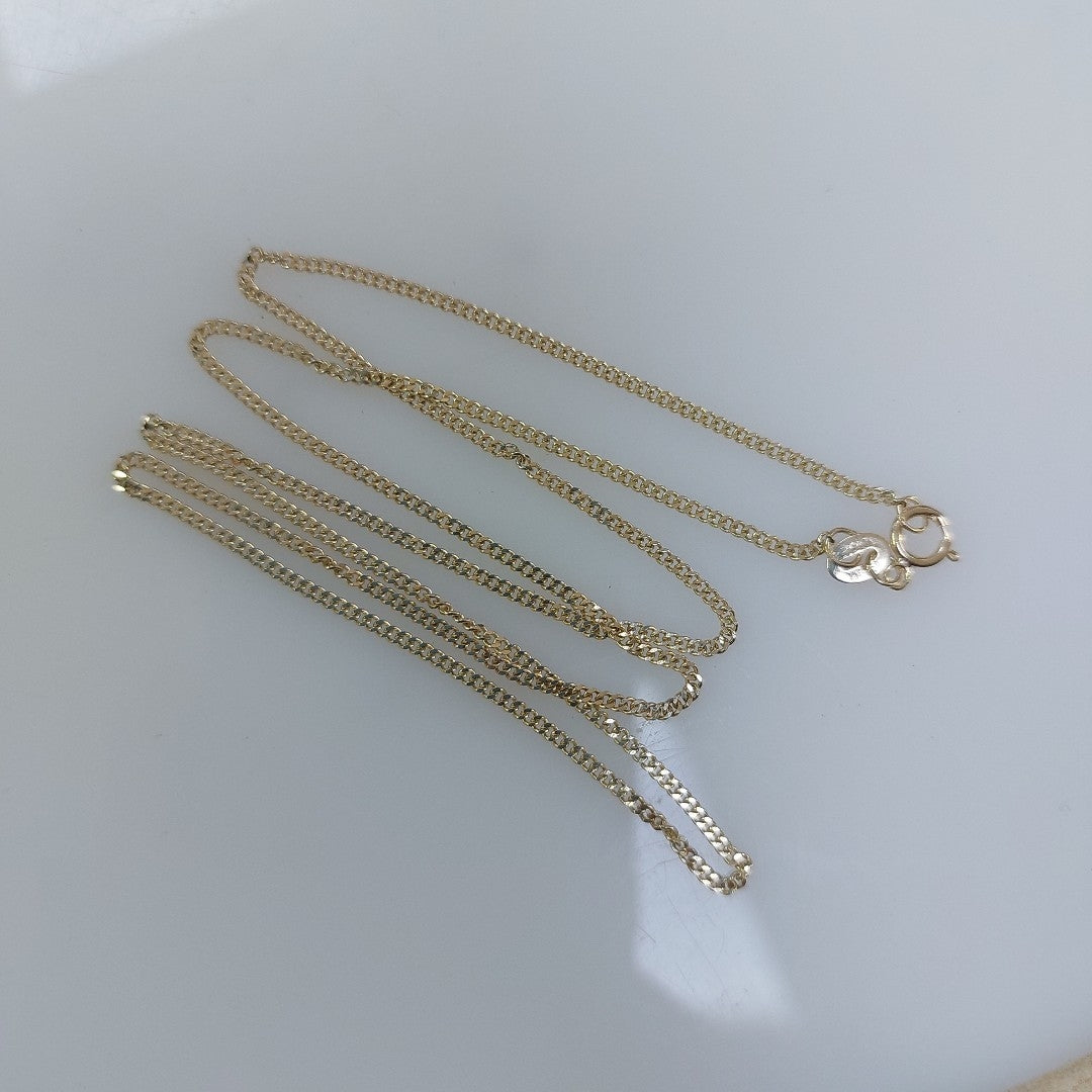 CADENAS TEJIDO BARBADA ORO 10K 50 CM 2.8 GR (NUEVO)