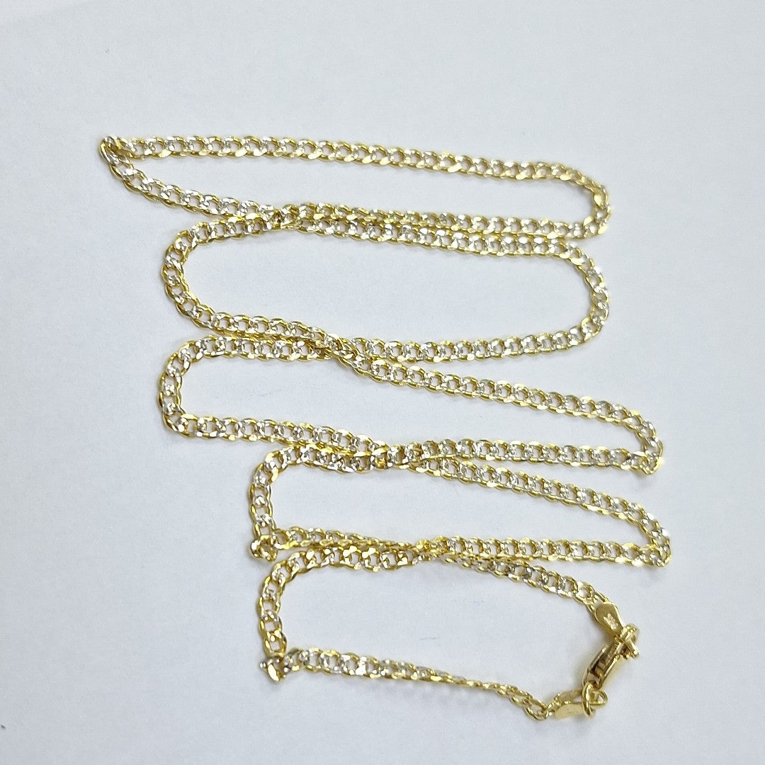 CADENAS BARBADA DIAMANTADA ORO 14K 55 CM 5.8 GR (NUEVO)