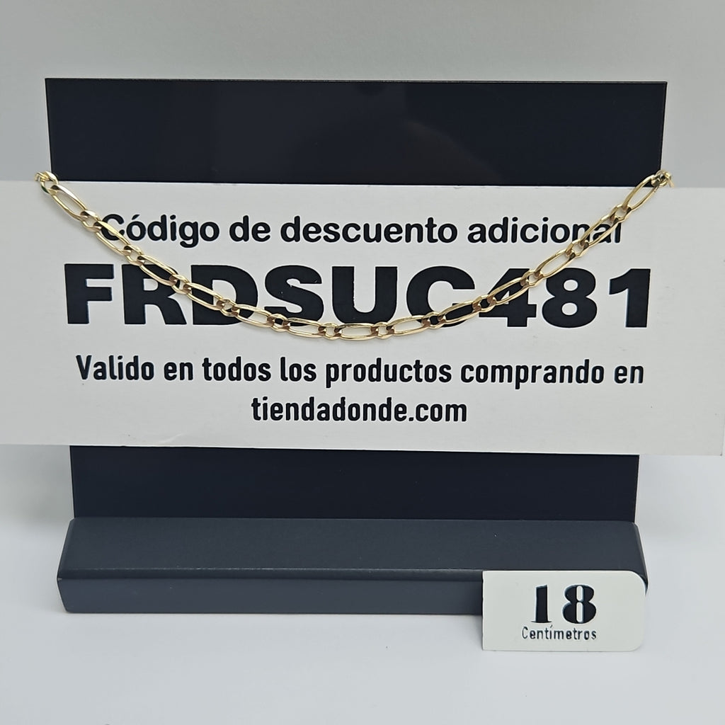 PULSERAS TEJIDO ESLABONES ORO 14K 16 CM 2.6 GR (NUEVO)