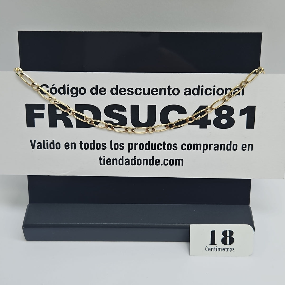 PULSERAS TEJIDO ESLABONES ORO 14K 16 CM 2.6 GR (NUEVO)