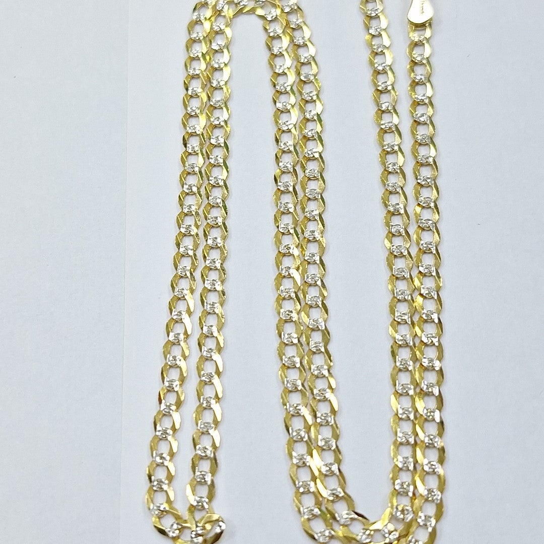 CADENAS BARBADA DIAMANTADA ORO 14K 60 CM 9.5 GR (NUEVO)