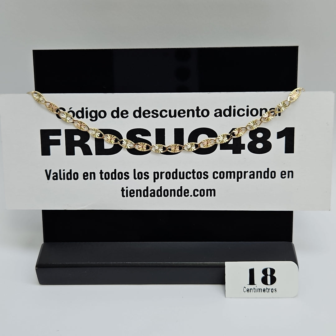 PULSERAS TEJIDO GUCHI ORO 10K 18 CM 2.6 GR (NUEVO)