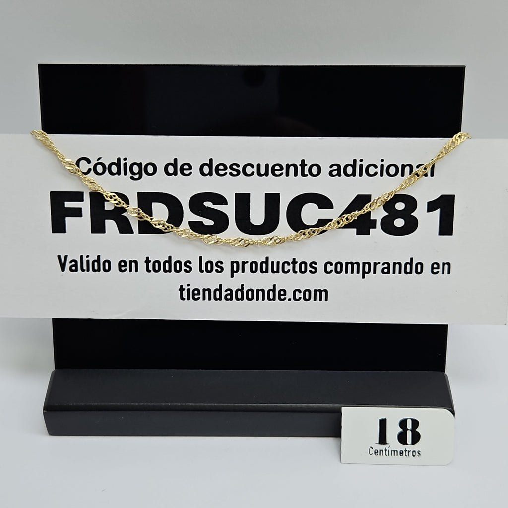 PULSERAS TEJIDO MEDIO TZL ORO 14K 18 CM 1.9 GR (NUEVO)