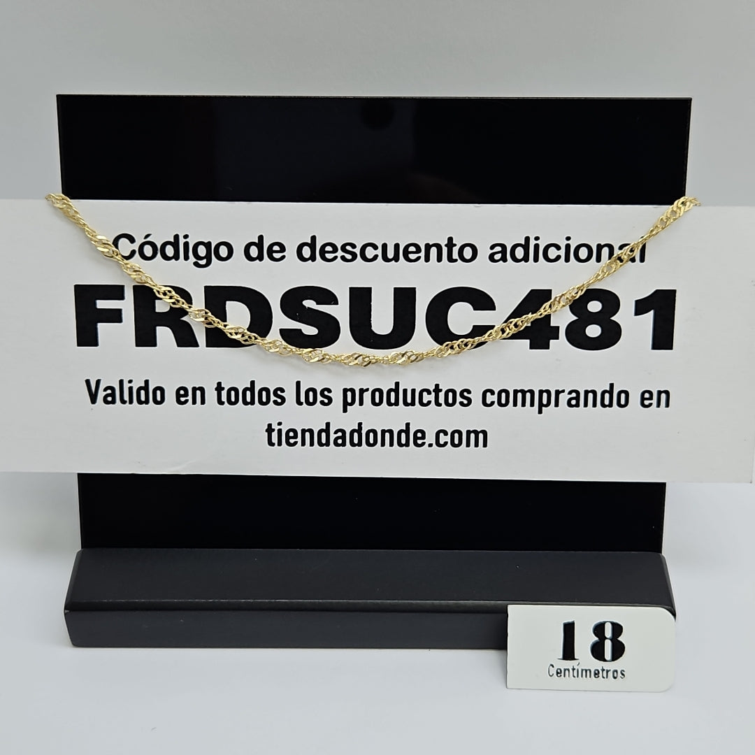 PULSERAS TEJIDO MEDIO TZL ORO 14K 18 CM 1.9 GR (NUEVO)