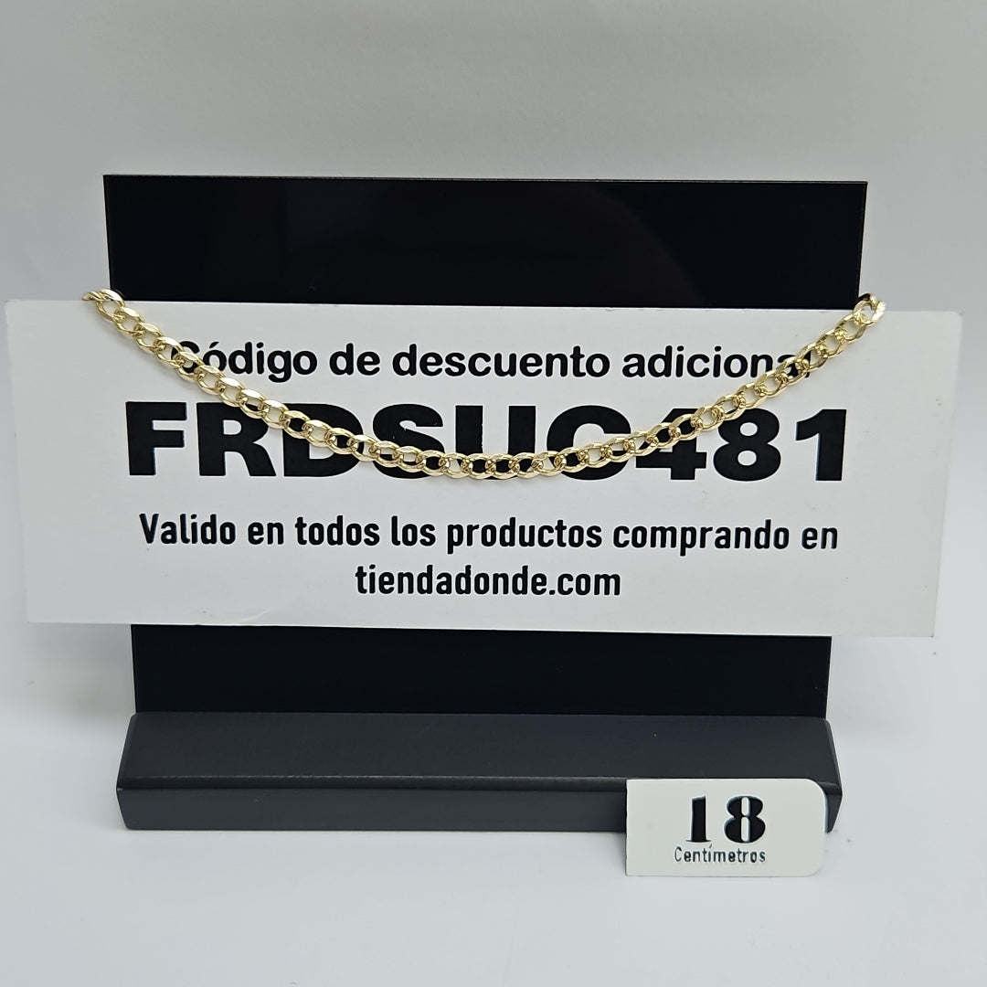 PULSERAS BARBADA ORO 14K 18 CM 4.5 GR (NUEVO)
