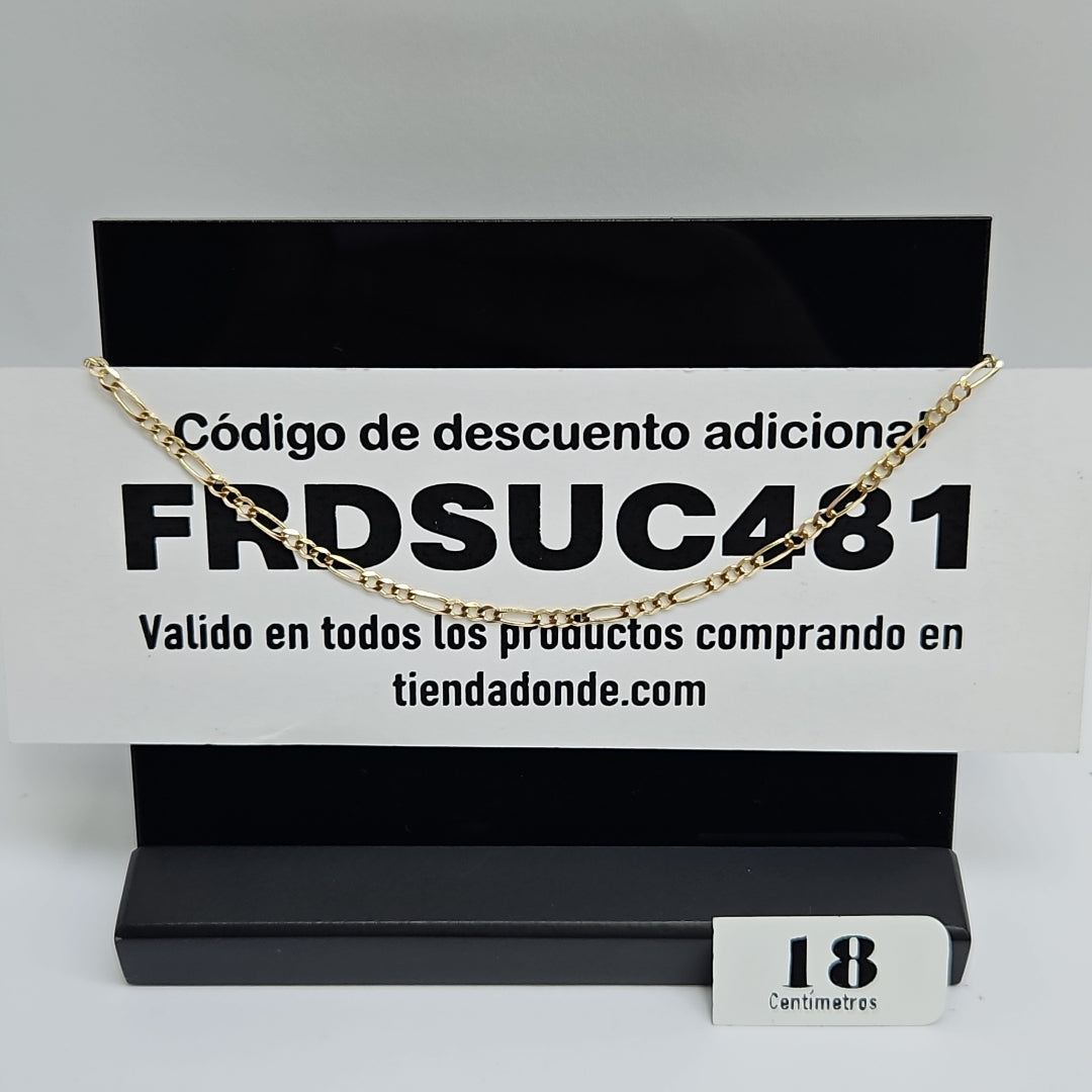 PULSERAS TEJIDO 3X1 ORO 14K 18 CM 1.9 GR (NUEVO)