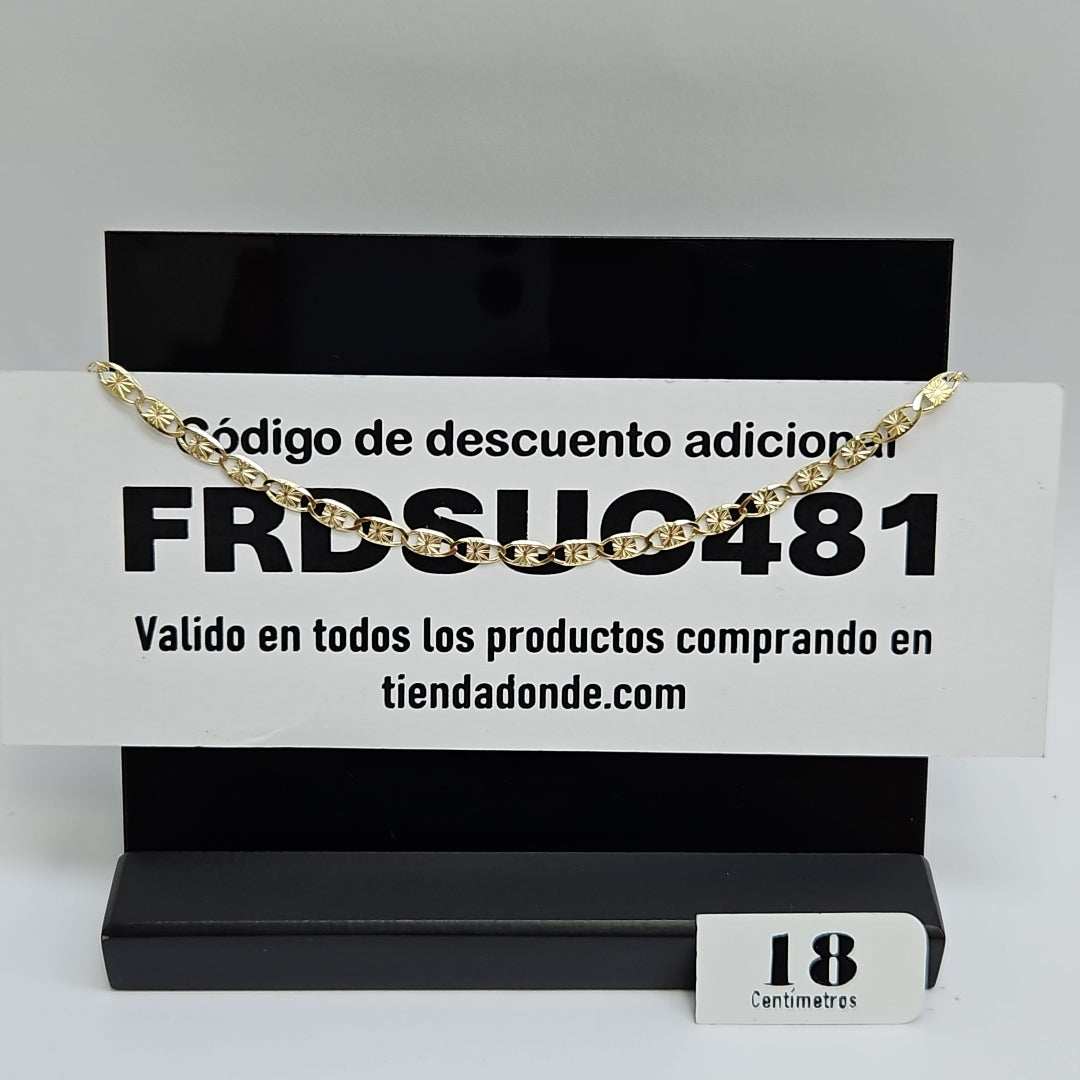 PULSERAS GUCHI ORO 14K 18 CM 2.9 GR (NUEVO)