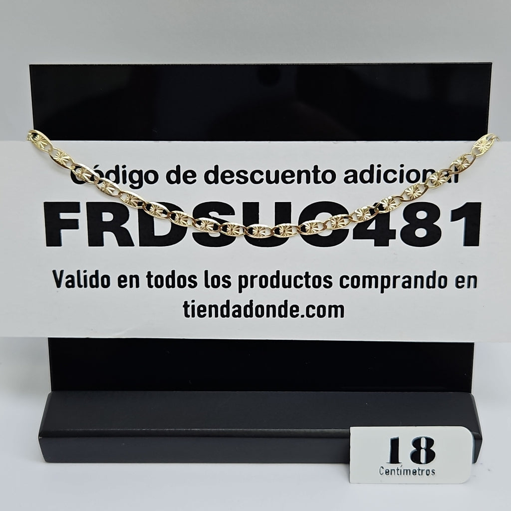 PULSERAS GUCHI ORO 14K 18 CM 2.8 GR (NUEVO)