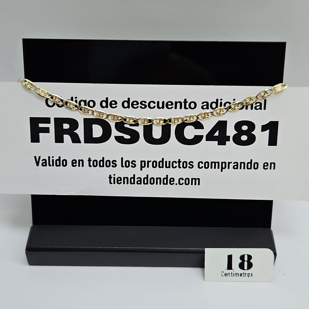 PULSERAS GUCHI ORO 14K 18 CM 2.9 GR (NUEVO)