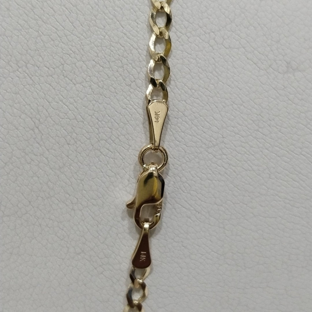 CADENAS TEJIDO BARBADA ORO 14K 60 CM 5.4 GR (NUEVO)