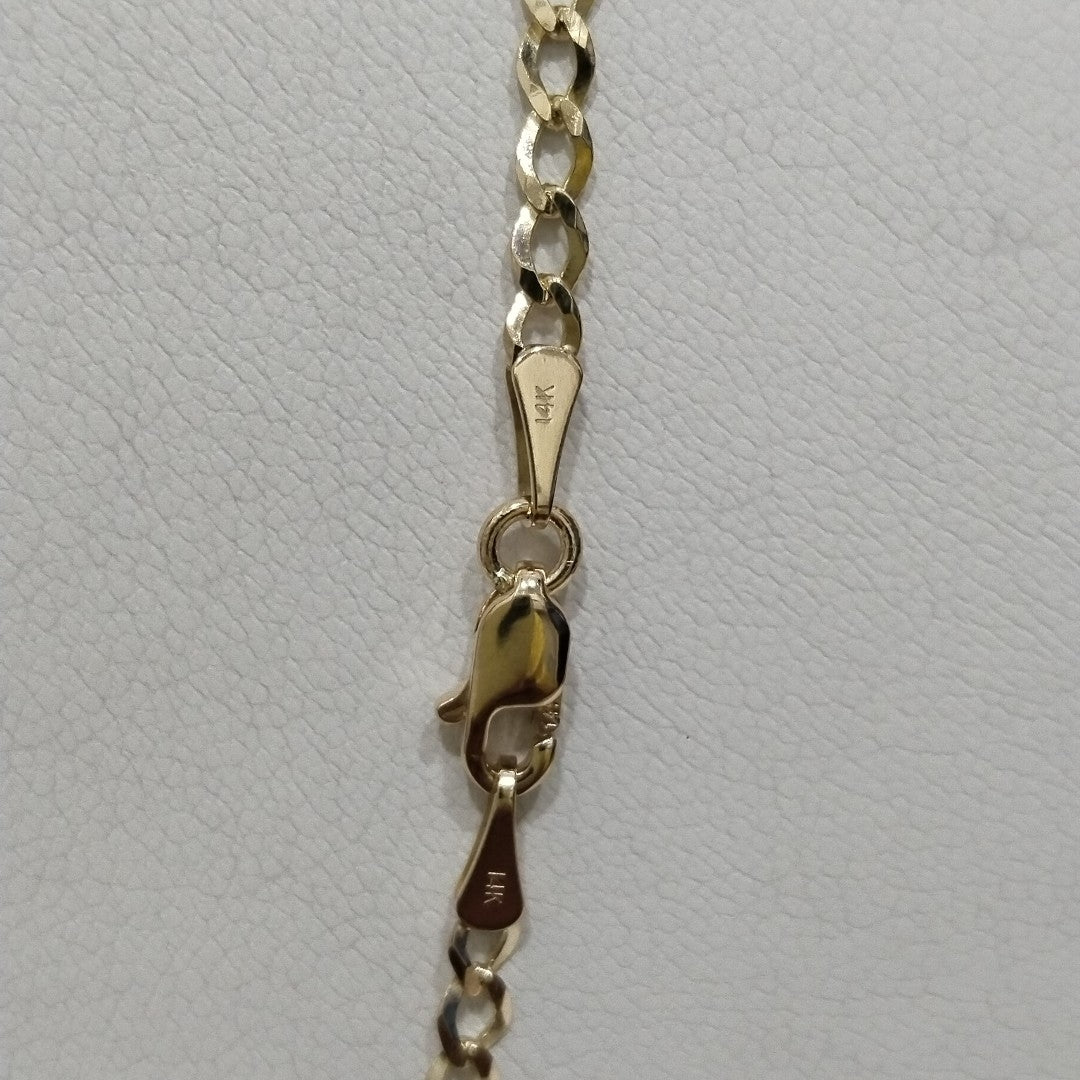 CADENAS TEJIDO BARBADA ORO 14K 60 CM 5.4 GR (NUEVO)