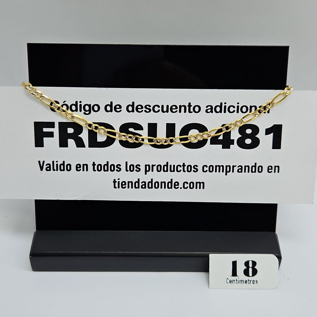 PULSERAS 3X1 DIAMANTADA ORO 14K 18 CM 2.9 GR (NUEVO)